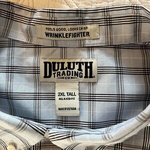 DULUTH TRADING WRINKLE FIGHTER SZ 2XLT LS COTTON DRESS SHIRT